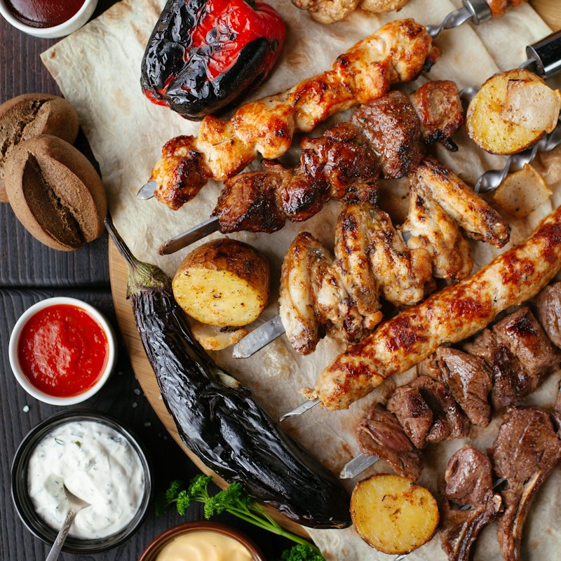 Charcoal Kebab Board